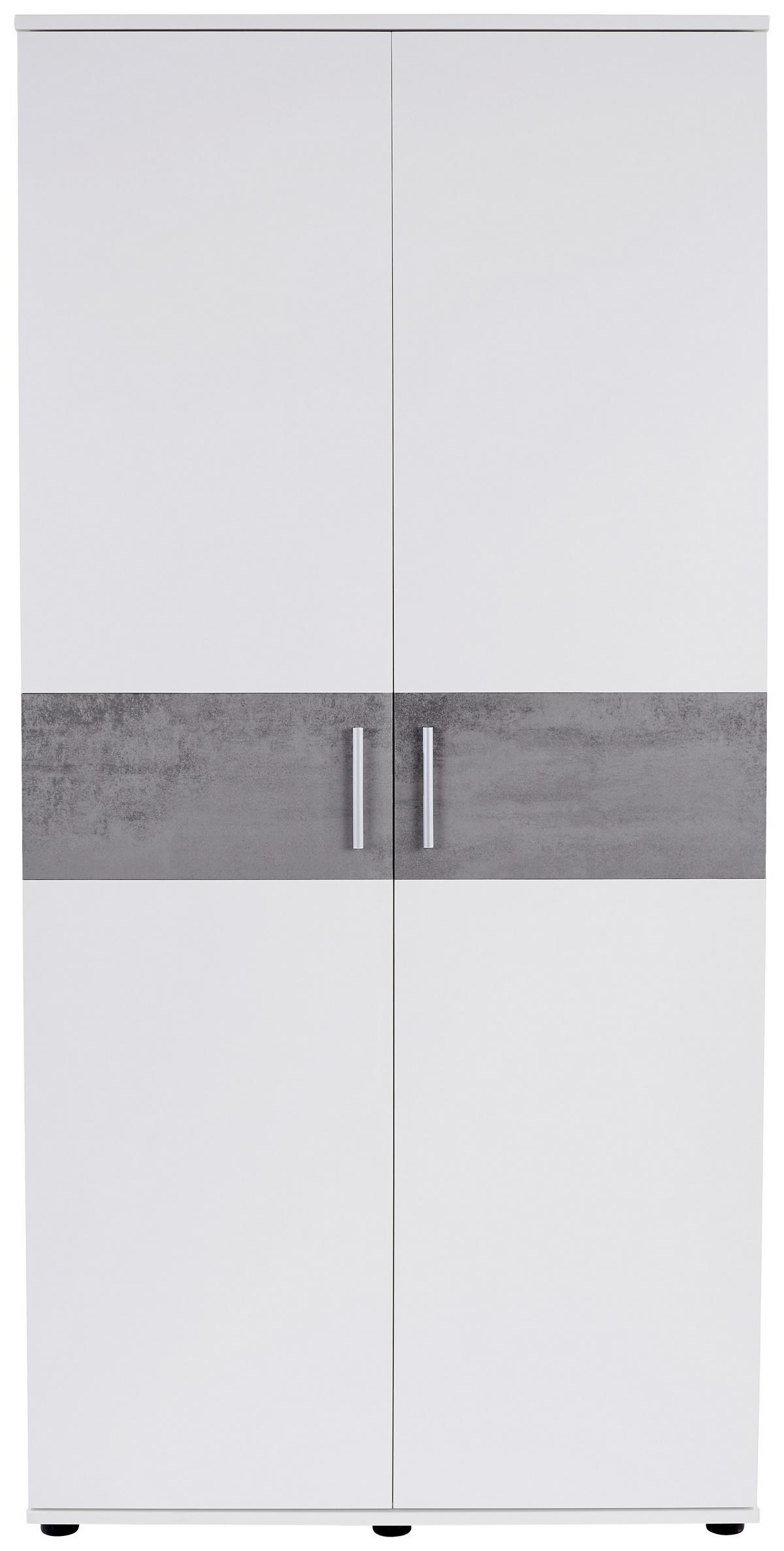 ŠATNÍ SKŘÍŇ STAR - bílá/barvy stříbra, Konvenční, kompozitní dřevo/plast (90/191,1/55cm)