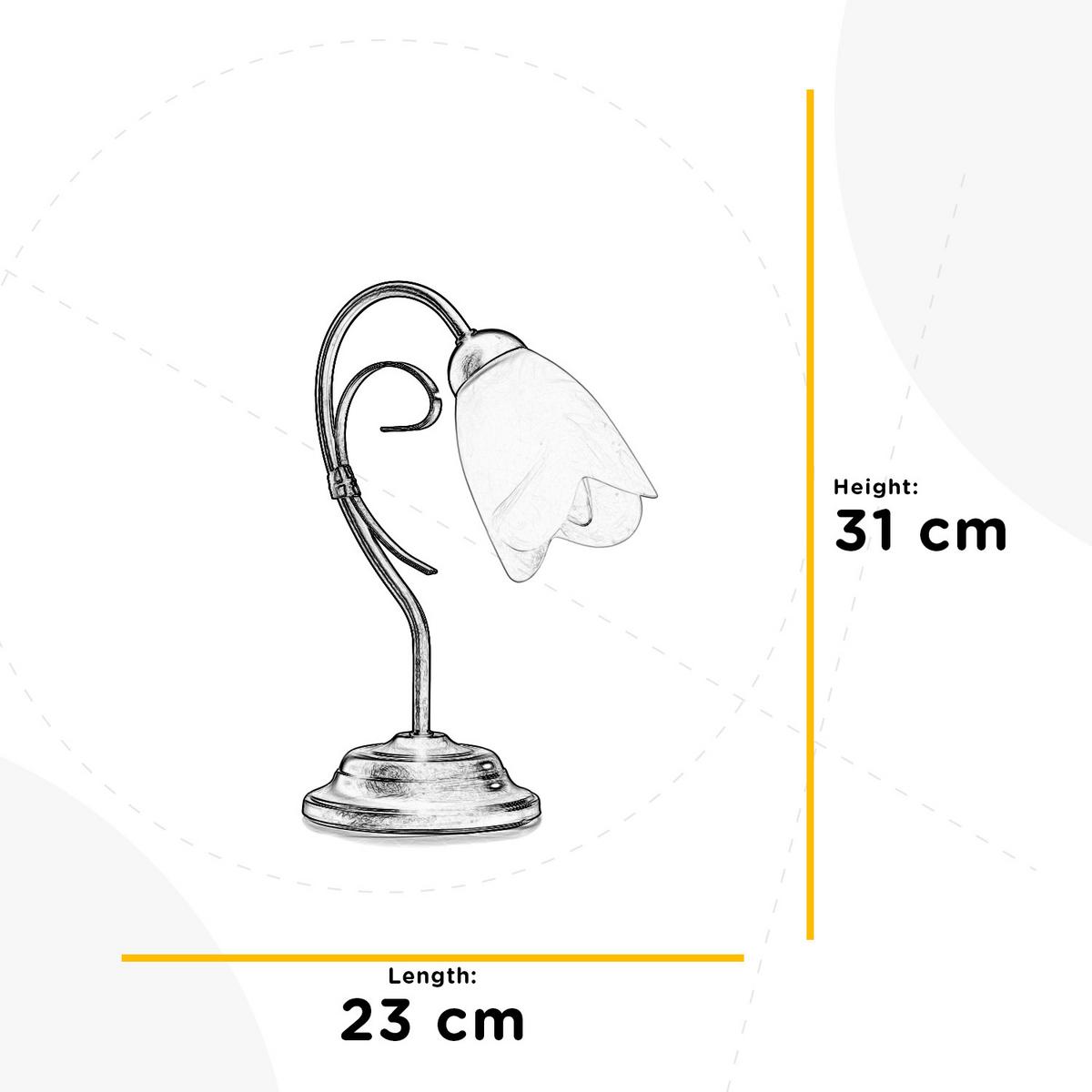 Tischleuchte Odino Braun D: 25 cm - Braun/Weiß, KONVENTIONELL, Glas/Kunststoff (25/35cm)