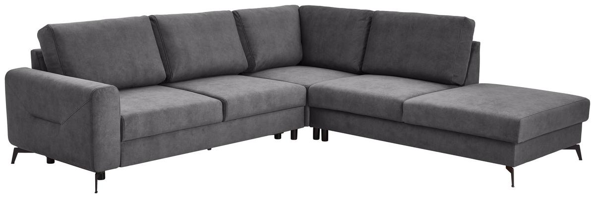 Sedacia súprava ADESSO, pravá, tmavosivá farba - čierna/tmavosivá, Konventionell, kov/textil (275/257cm) - MID.YOU