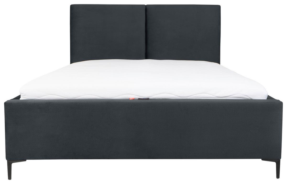Čalúnená posteľ PALINI 180x200cm - čierna/jadrový buk, Modern, drevo/textil (180/200cm) - MID.YOU