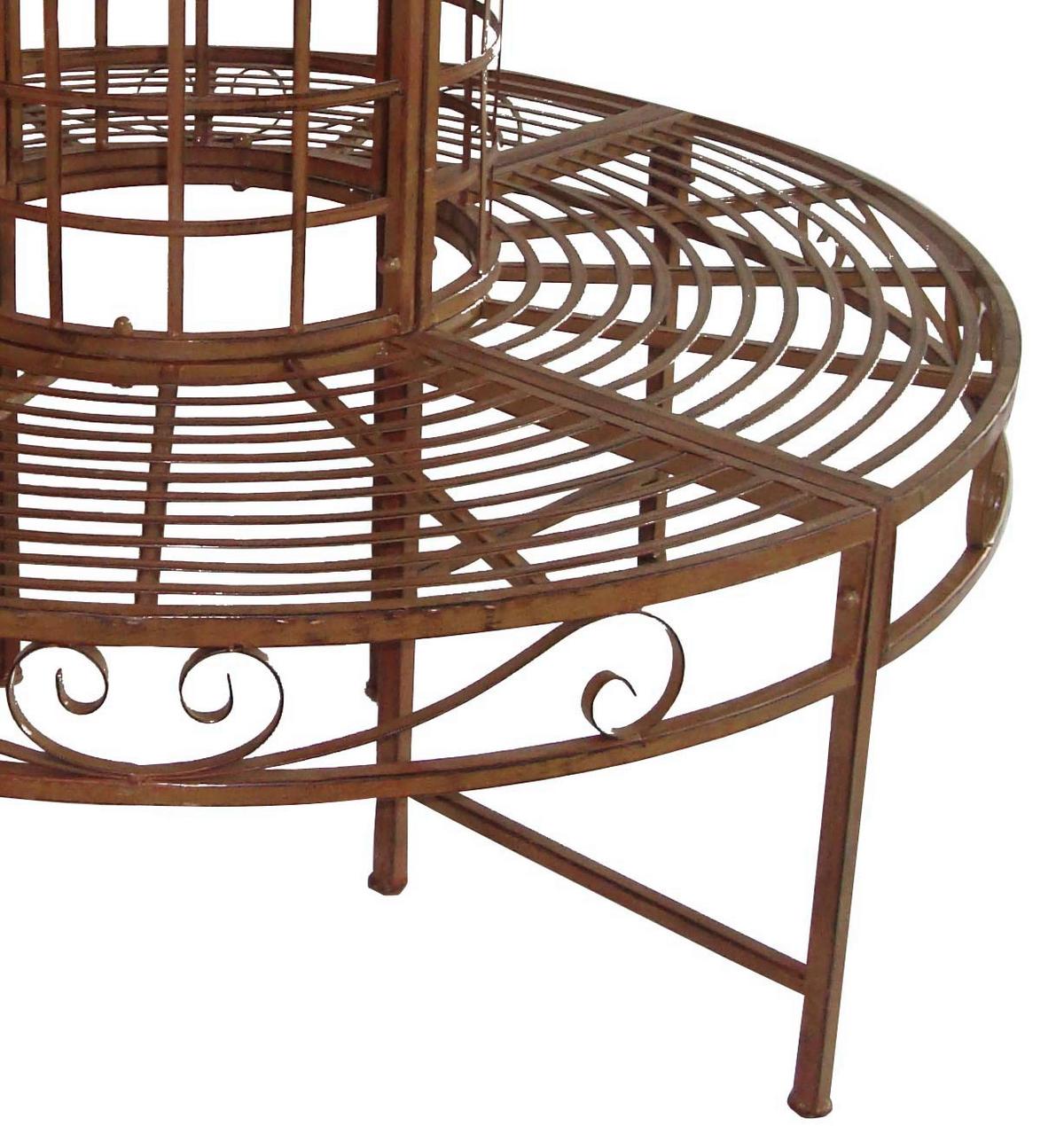 Baumbank Metall 4-Sitzer Larissa Rund - Rostfarben, MODERN, Metall (121/112cm)