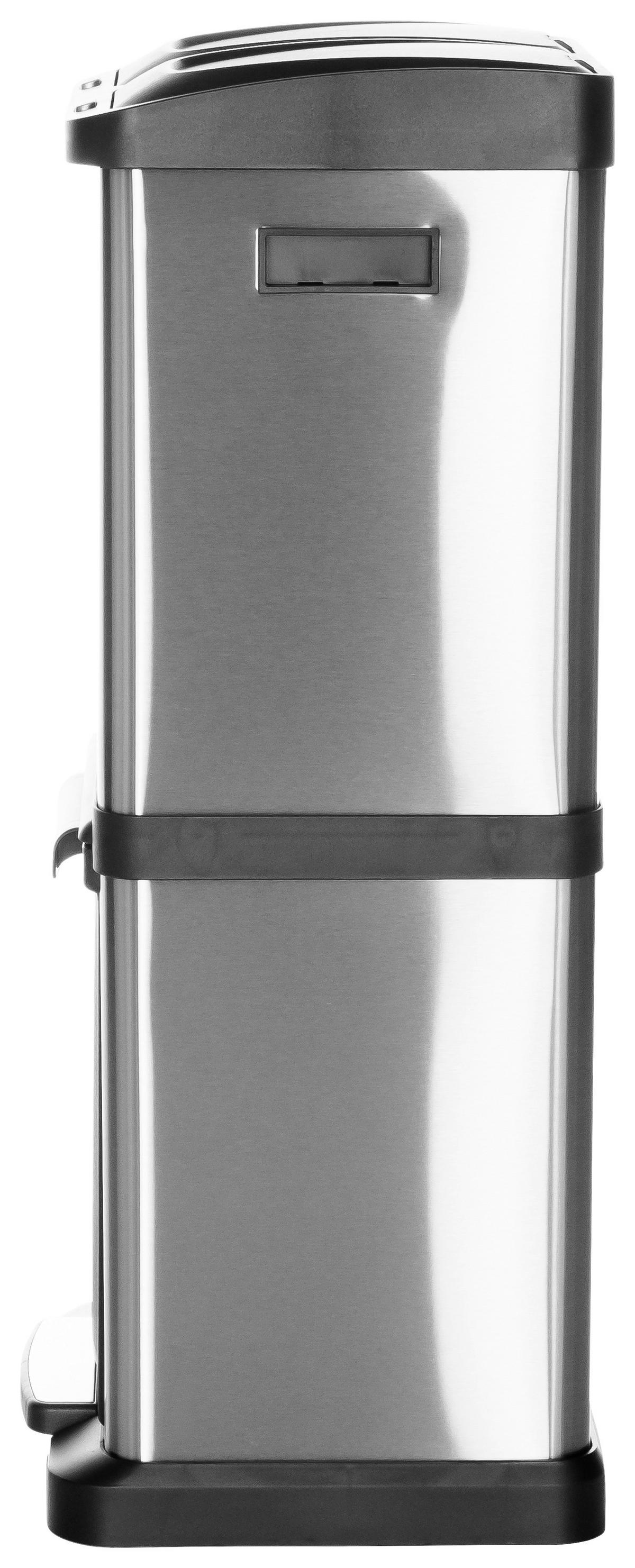 Abfallsammler Clean Vii - Silberfarben/Schwarz, Basics, Kunststoff/Metall (32/78/32cm) - MID.YOU