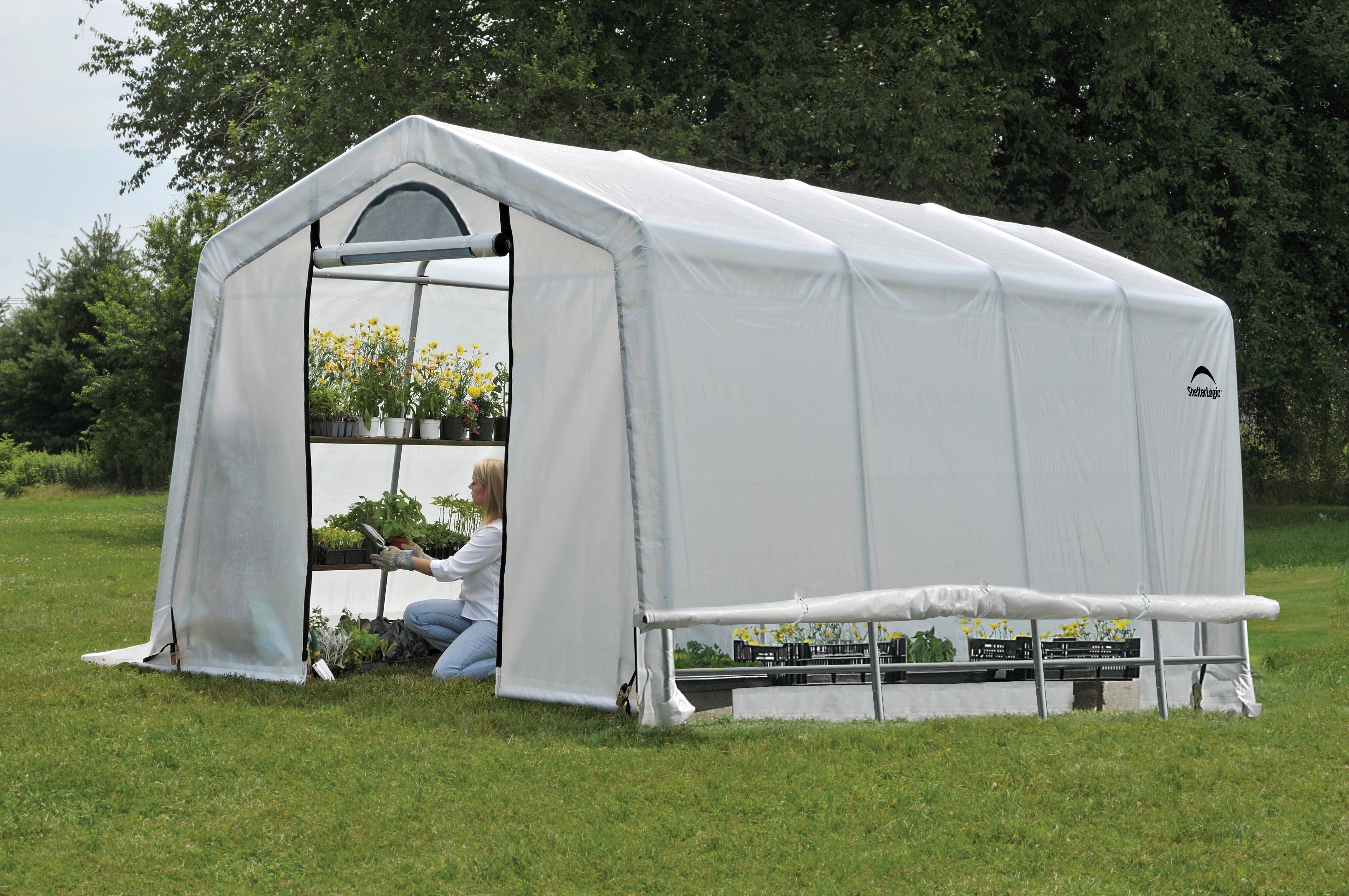 Gewächshaus Gewächshaus 18,3m² - Weiß, Basics, Kunststoff (300/240/610cm)