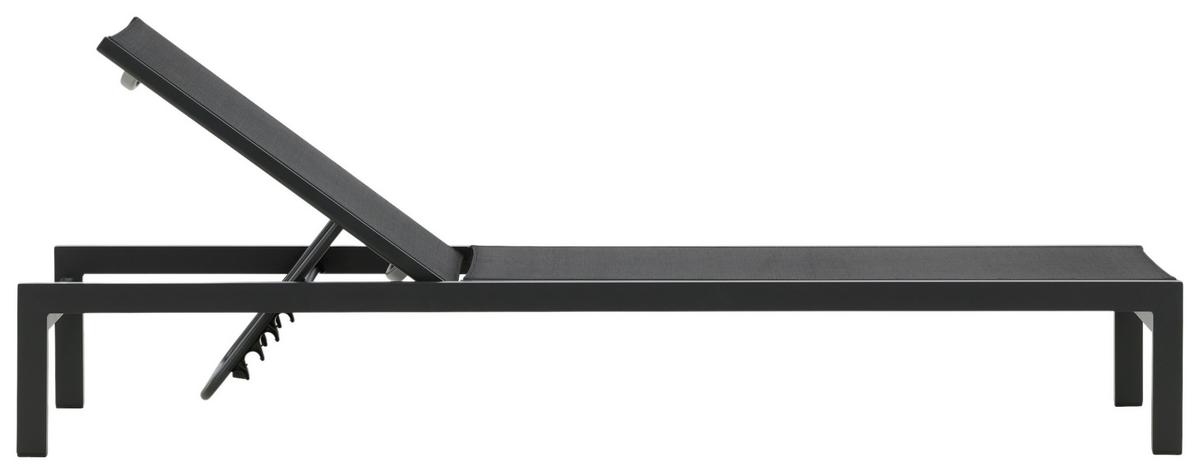 Sonnenliege Copacabana Aluminium - Schwarz, KONVENTIONELL, Metall (60/30/195cm) - Gardenson