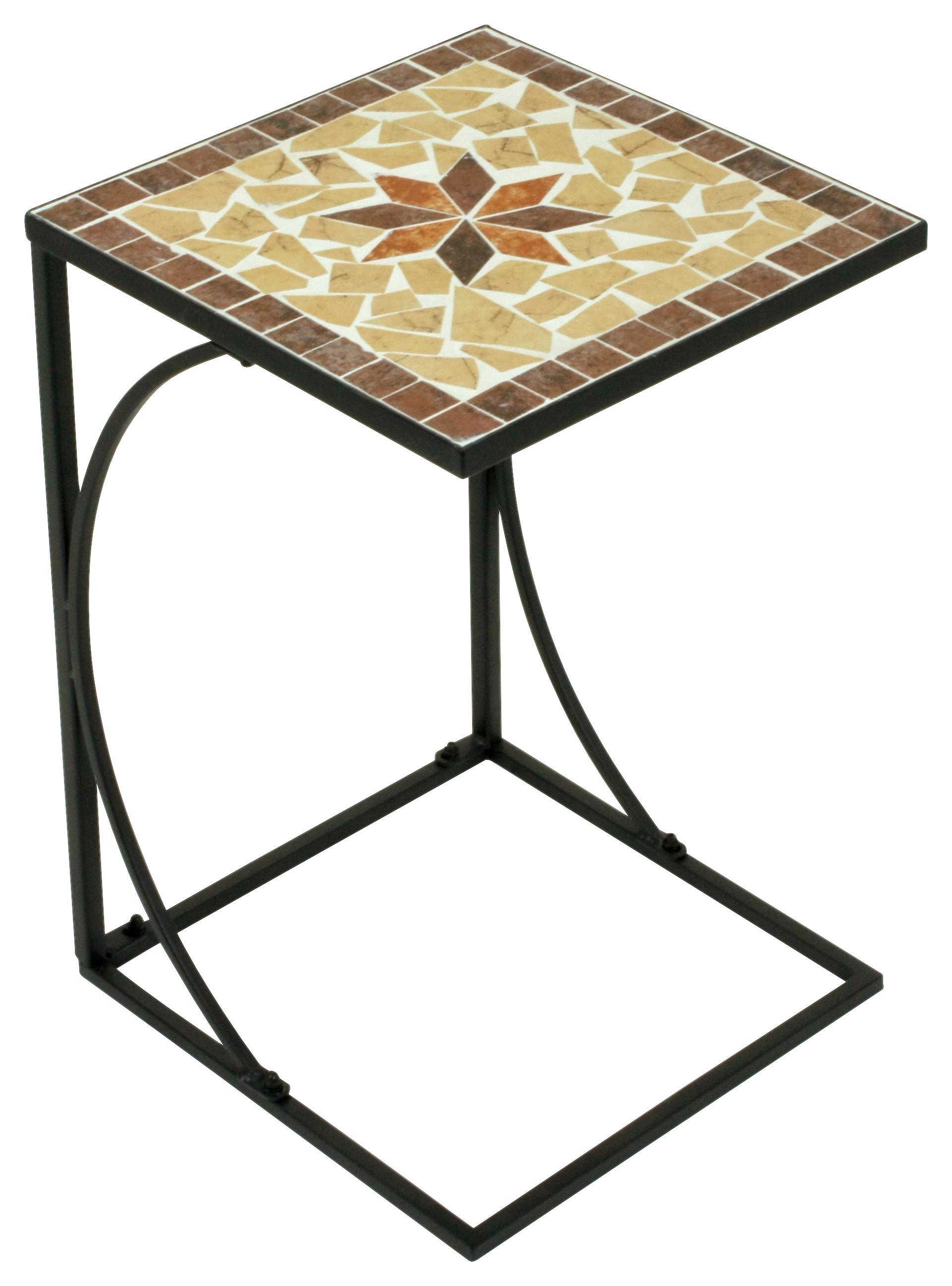 Blumentisch Metall mit Mosaik Schwarz/Multicolor Amarillo