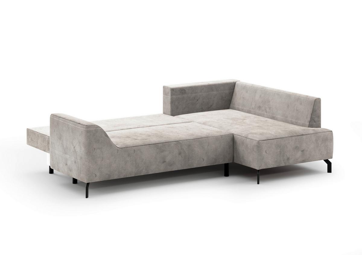 Eckschlafsofa Asolo Creme S: 273x167 cm - Creme/Schwarz, Design, Textil (273/167cm) - MID.YOU
