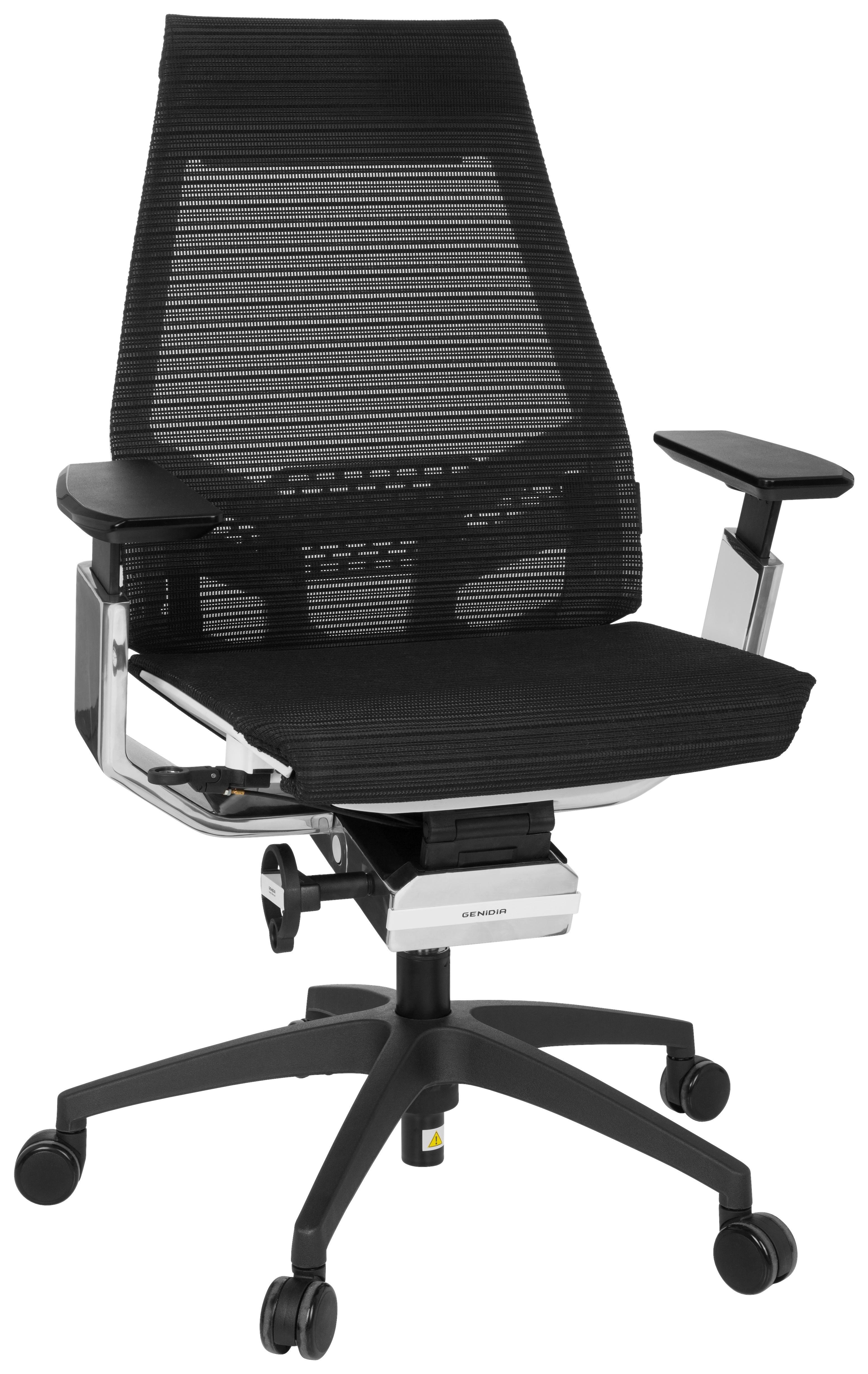 Drehstuhl Genidia Smart White cm höhenverstellbar Schwarz - Chromfarben/Schwarz, MODERN, Kunststoff/Textil (70/112/55cm) - MID.YOU