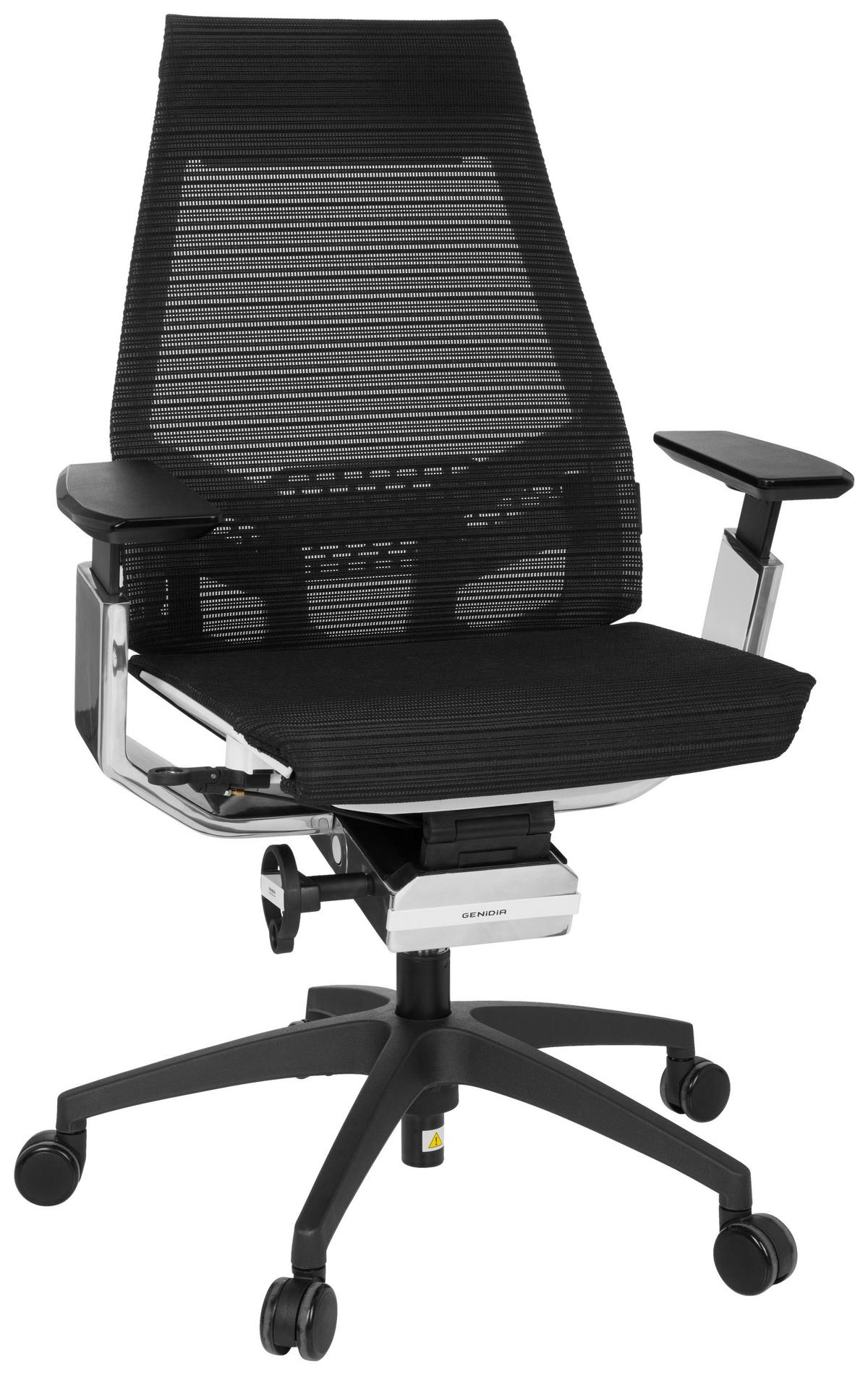 Drehstuhl Genidia Smart White Cm Höhenverstellbar Schwarz - Chromfarben/Schwarz, MODERN, Kunststoff/Textil (70/112/55cm) - MID.YOU