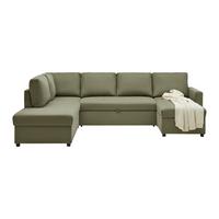 Sedacia súprava MARTINA, ľavá, zelený menčester - zelená, Modern, kov/drevo (204/89/276cm) - Based