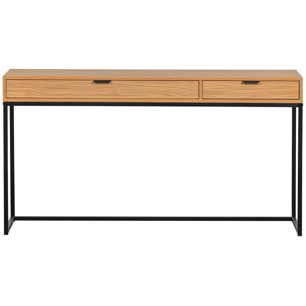 Schreibtisch Silas Eichefarben B: 140 Cm - Eichefarben/Schwarz, Design, Holz/Metall (140/44/75cm) - Livetastic