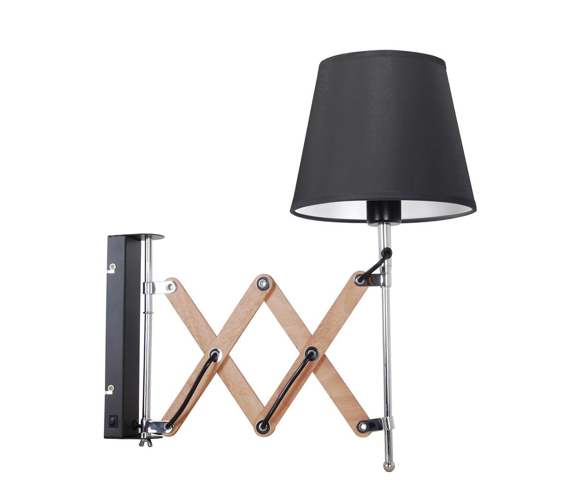 Wandleuchte 21-75420 - Schwarz, KONVENTIONELL, Metall (22.5/52/50cm)