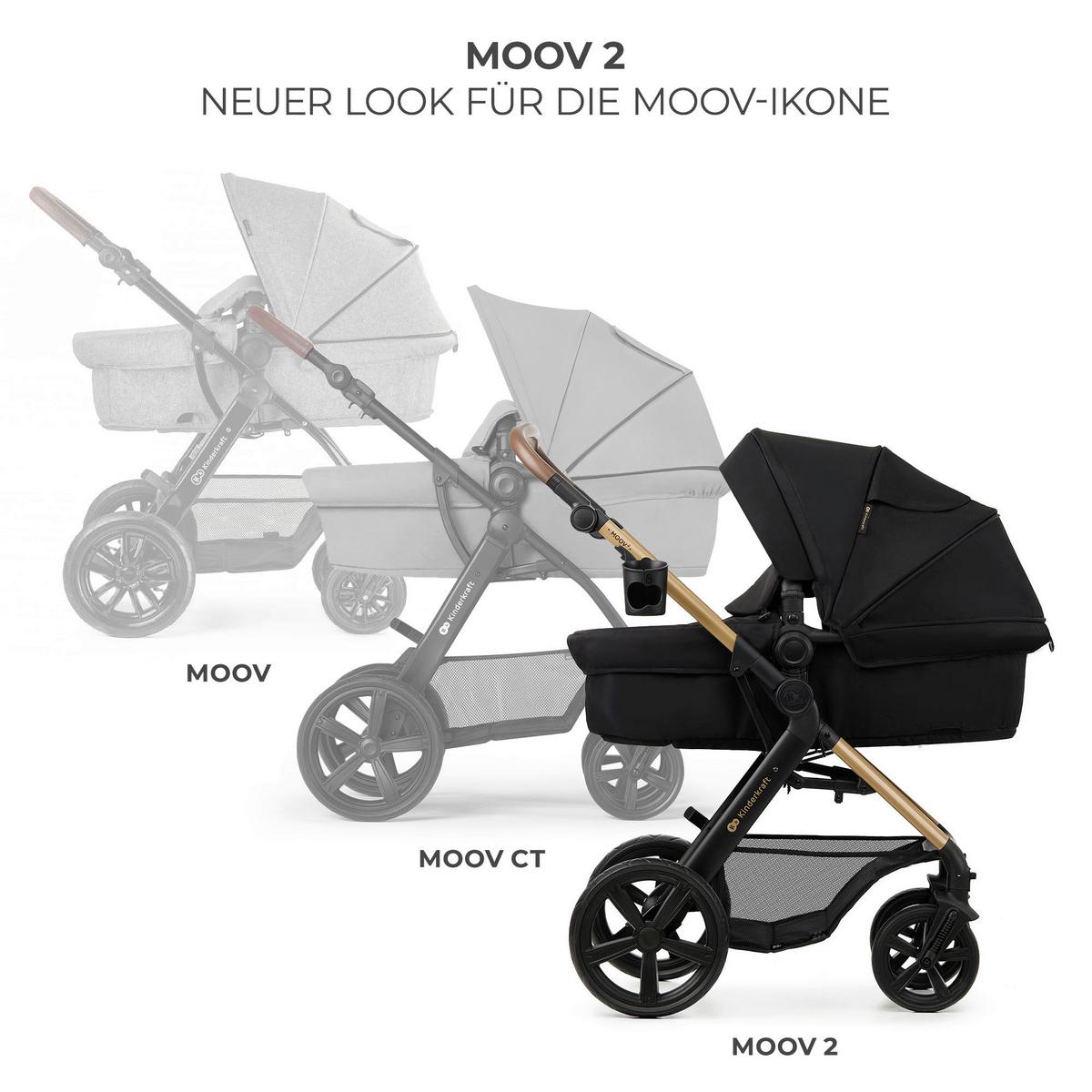 Kinderwagenset Moov 2 Schwarz, L/B/H: 60x86,5x106cm - Schwarz, Basics, Textil/Metall (60/86,5/106cm) - Kinderkraft