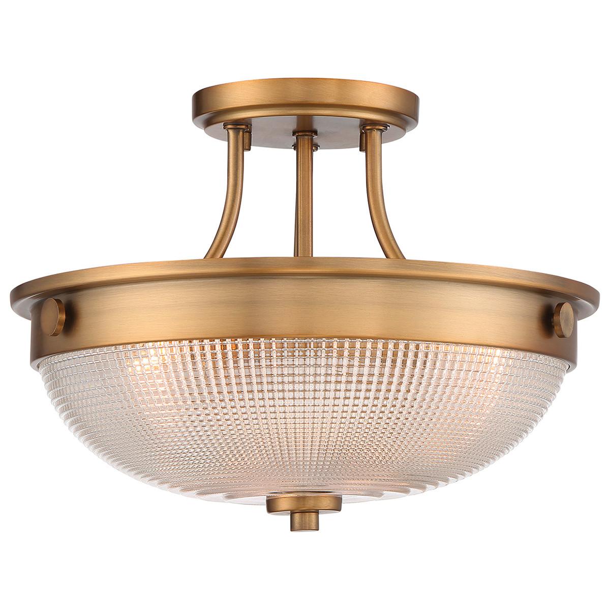 Deckenleuchte Qz-Mantle-Sf-Ws - Messingfarben, LIFESTYLE, Glas/Metall (32.7/24.6cm) - Elstead Lighting