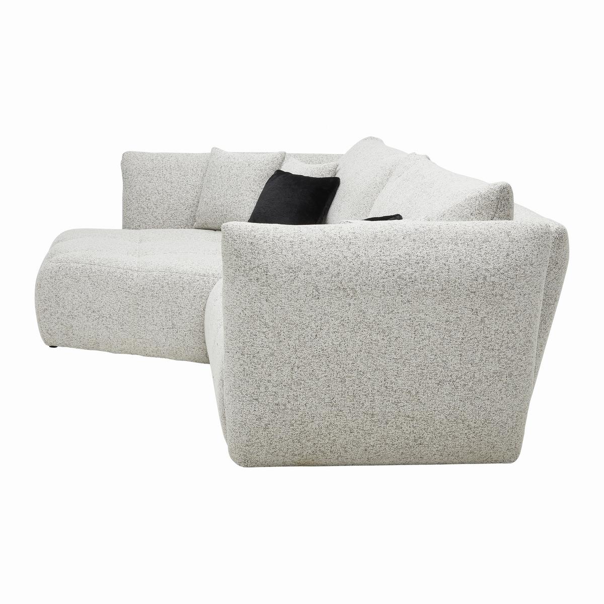 Sedací souprava BONNY, levá, béžová / černá, 5x polštář - černá/béžová, Moderní, textil (193/85-105/300cm) - Premium Living