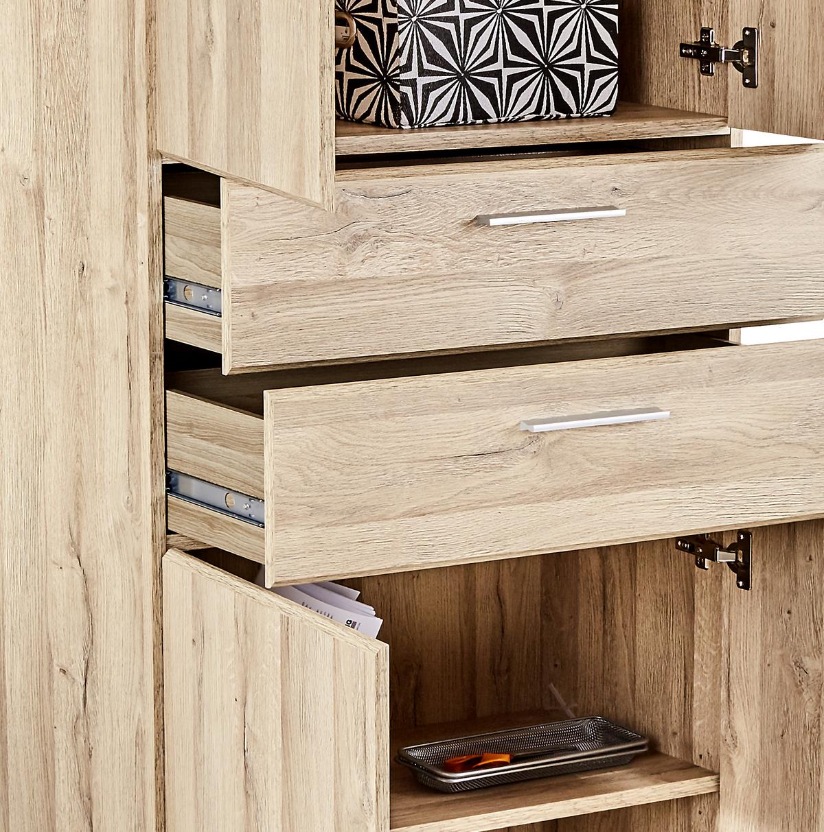 Aktenschrank Mindi Eiche Dekor B 80,5 cm - Eichefarben, MODERN, Holzwerkstoff/Kunststoff (80,5/219,9/34,1cm)