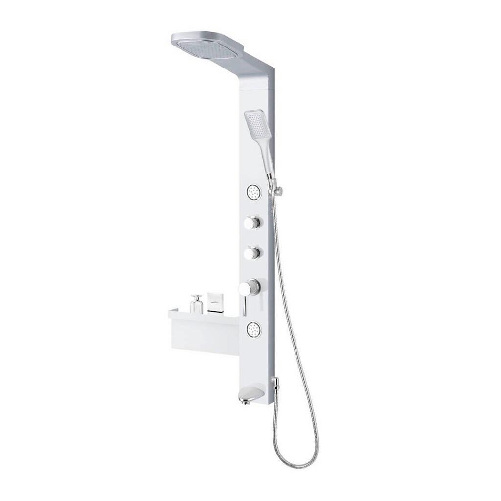 DUSCHPANEEL DUSCHMASSAGEPANEEL IBIZA - Chromfarben, KONVENTIONELL, Kunststoff (37,5/135,7/52cm) - Sanotechnik