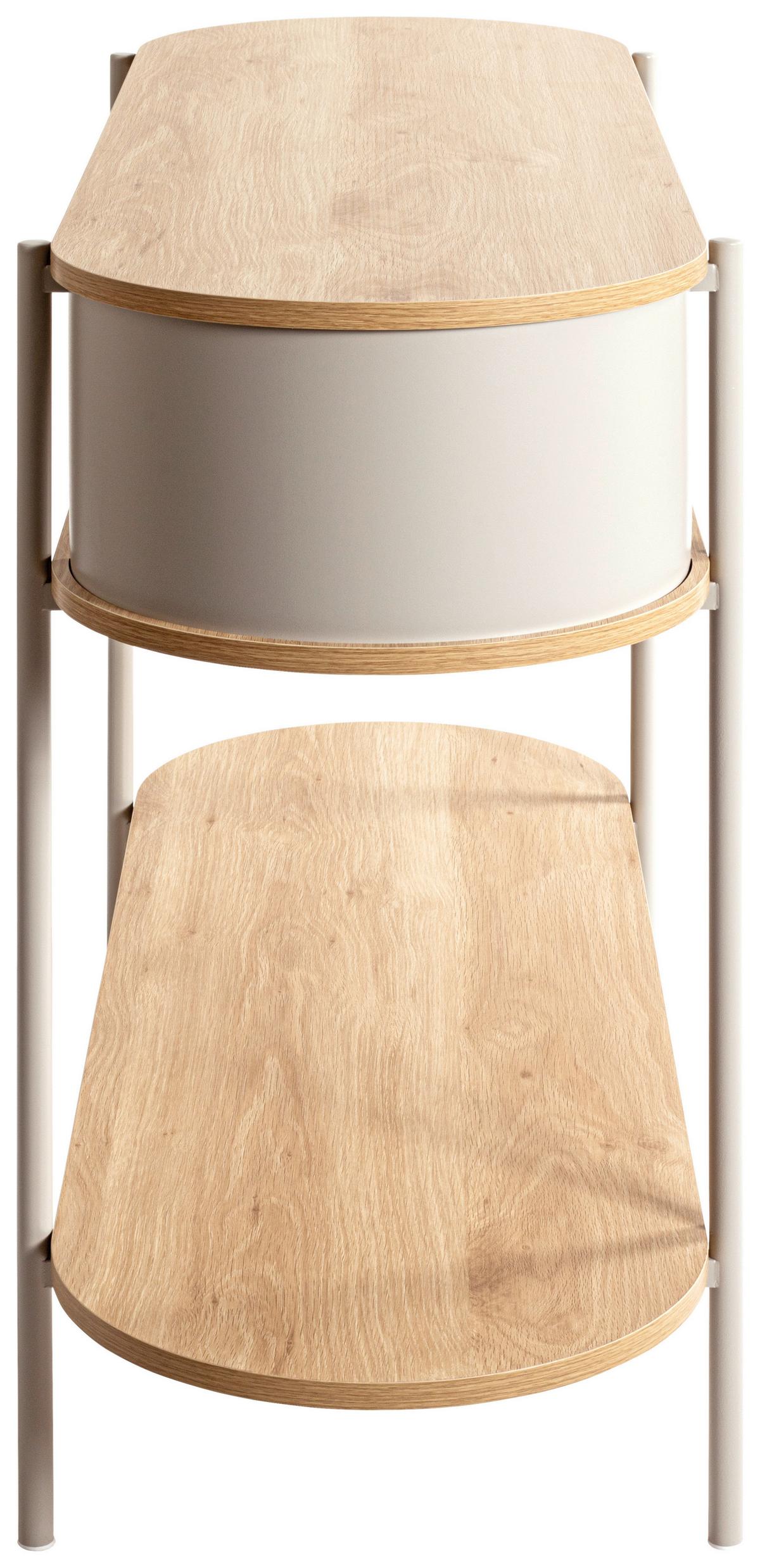 Konzolový stolík Memphis, š: 110 cm - kašmírová/farba duba, Trend, kov/kompozitné drevo (110/76/39cm)