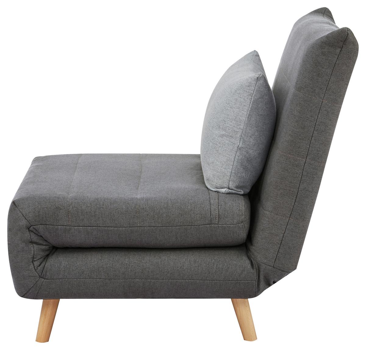 Rozkládací pohovka/křeslo SIMON šedá - šedá/světle šedá, Moderní, dřevo/textil (77/84/91cm) - Ondega