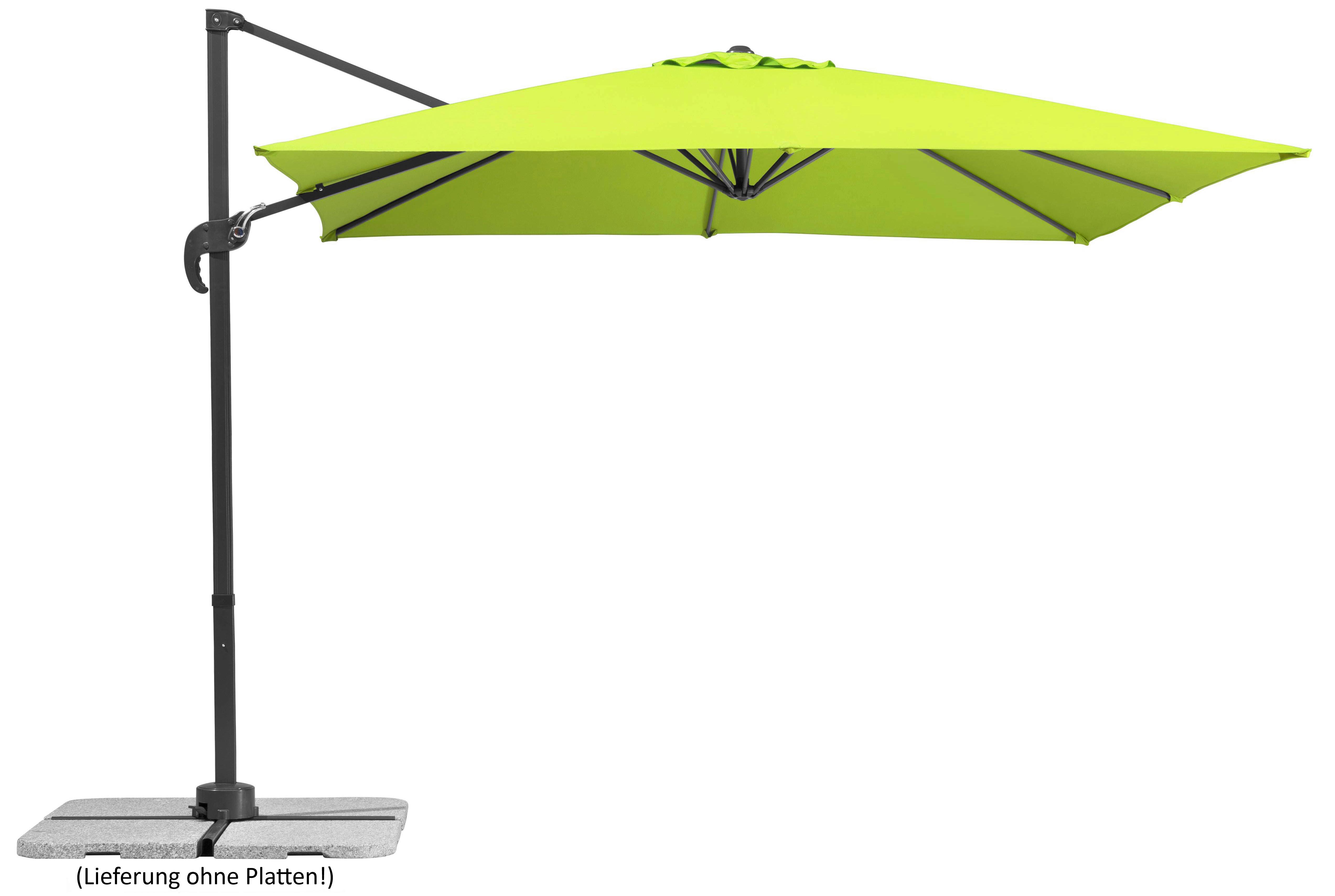 Ampelschirm Rhodos Junior Bxhxt: 338x239x270 Cm Grün - Anthrazit/Grün, Basics, Textil/Metall (338/239/270cm) - Schneider