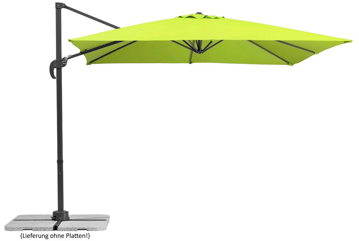 Ampelschirm Rhodos Junior BxHxT: 338x239x270 cm Grün - Anthrazit/Grün, Basics, Textil/Metall (338/239/270cm) - Schneider