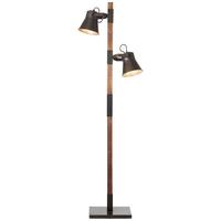 Stehlampe Holz Plow Schwarz drehbar und Schwenkbar - Schwarz, Design, Holz/Metall (51/153,5cm) - Brilliant