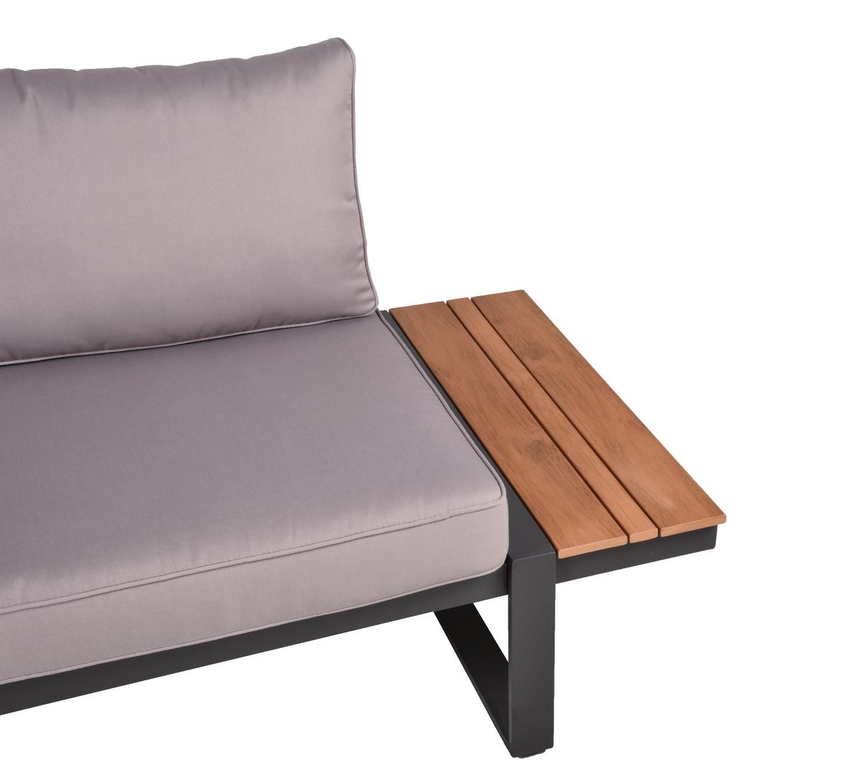 Loungegarnitur Belmira - Hellbraun/Dunkelgrau, Basics, Kunststoff/Textil - Gardenson