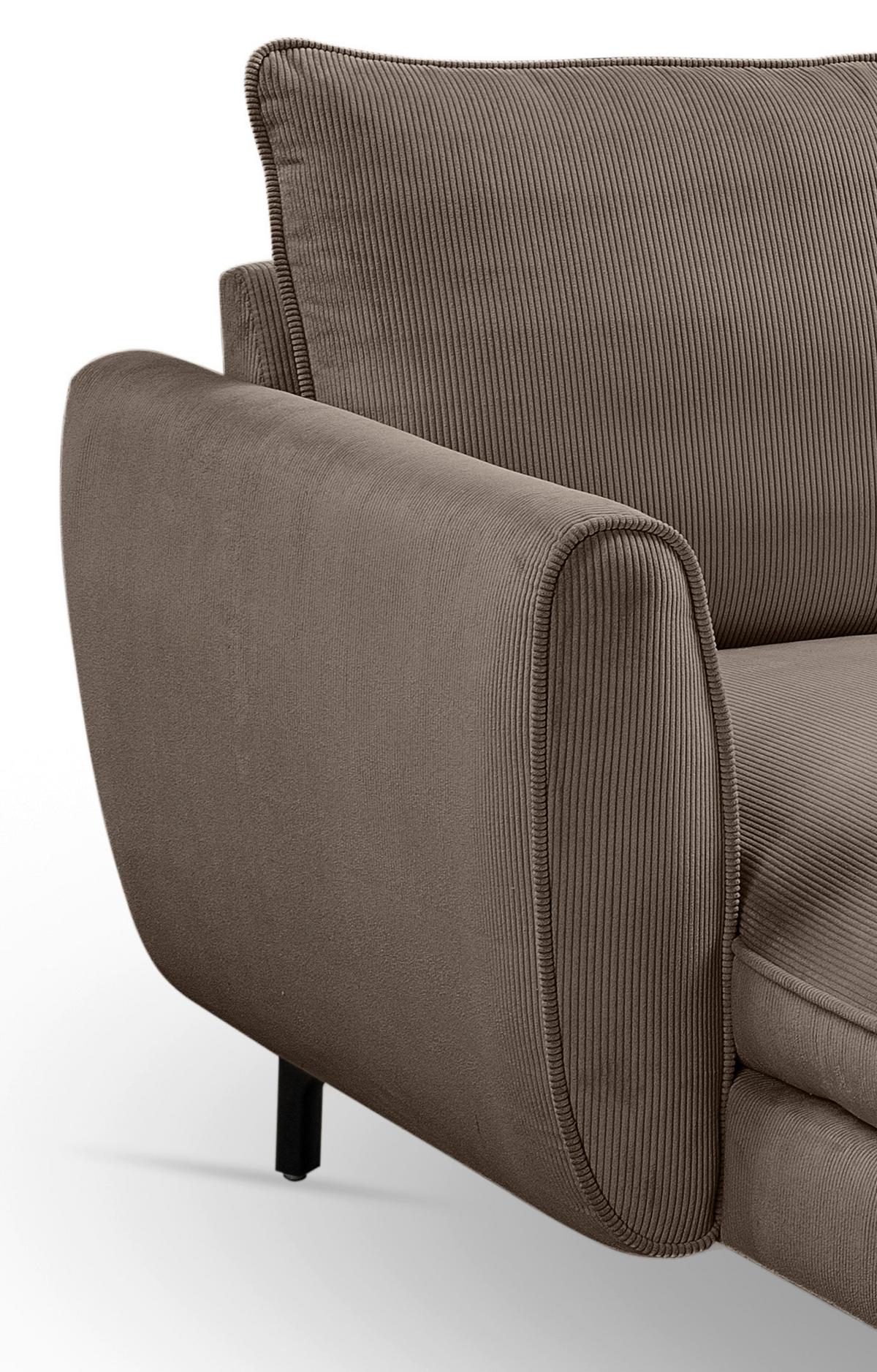 Wohnlandschaft Toronto Beigebraun U: 165x361x168cm - Beigebraun/Schwarz, Basics, Holz/Textil (165/361/168cm) - MID.YOU