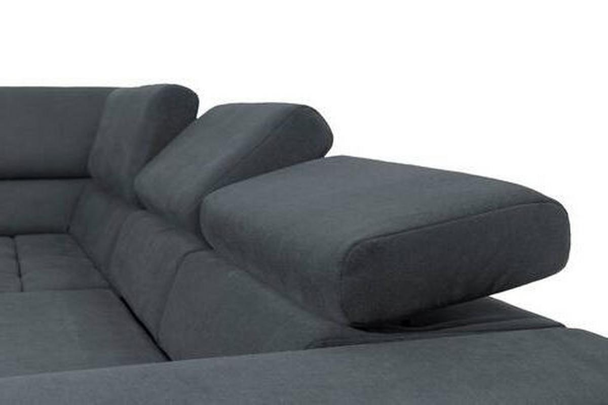 Eckschlafsofa Elias Neu Dunkelgrau S: 201 Cm - Dunkelgrau/Schwarz, Design, Textil (201/307cm) - Livetastic