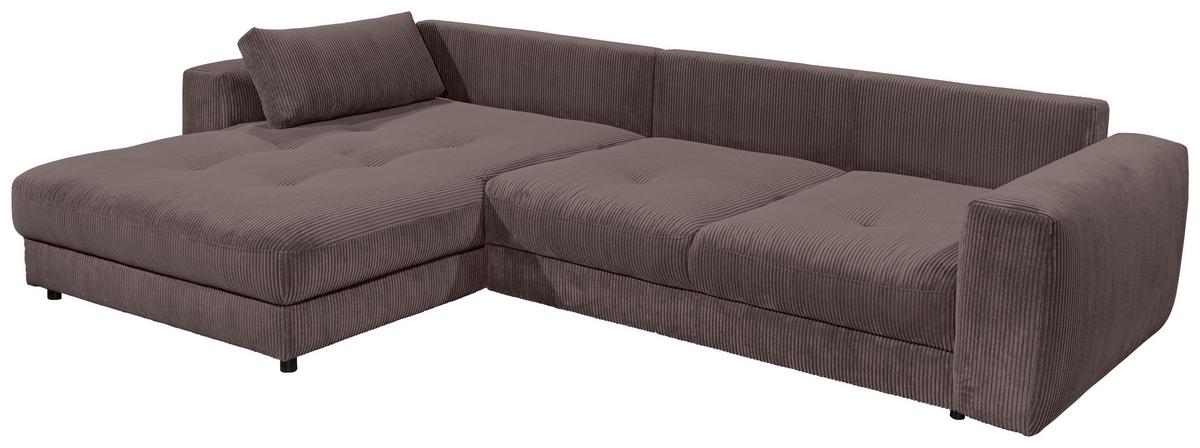 Ecksofa Barura 2s. Urc Mokka S: 194/333 Cm - Schwarz/Mokka, KONVENTIONELL, Holzwerkstoff/Textil (194/333cm) - MID.YOU