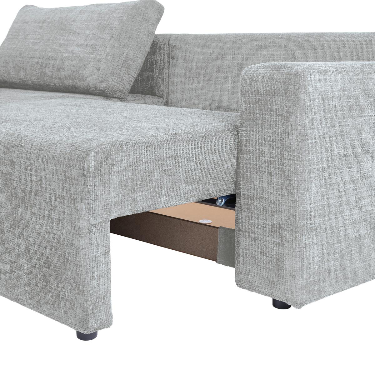 Ecksofa Dallas - Schwarz/Grau, MODERN, Holz/Kunststoff (173/258cm)