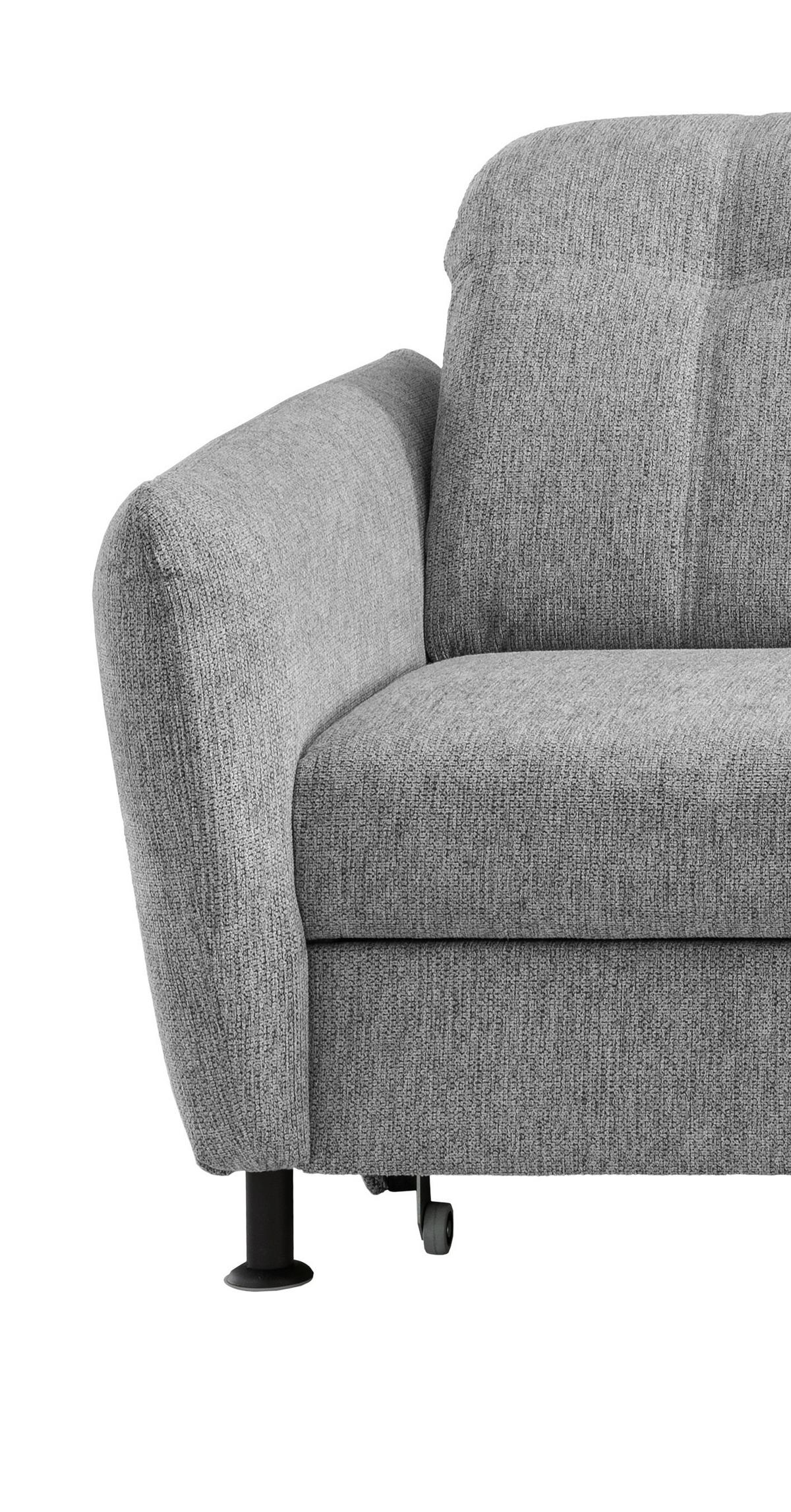 Ecksofa Minori Chenille Silberfarben, S: 267x184 cm - Silberfarben/Schwarz, MODERN, Textil (267/184cm) - Livetastic