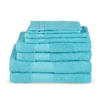 FROTTIERSET 8-TEILIG, TÜRKIS - Türkis, Basics, Textil