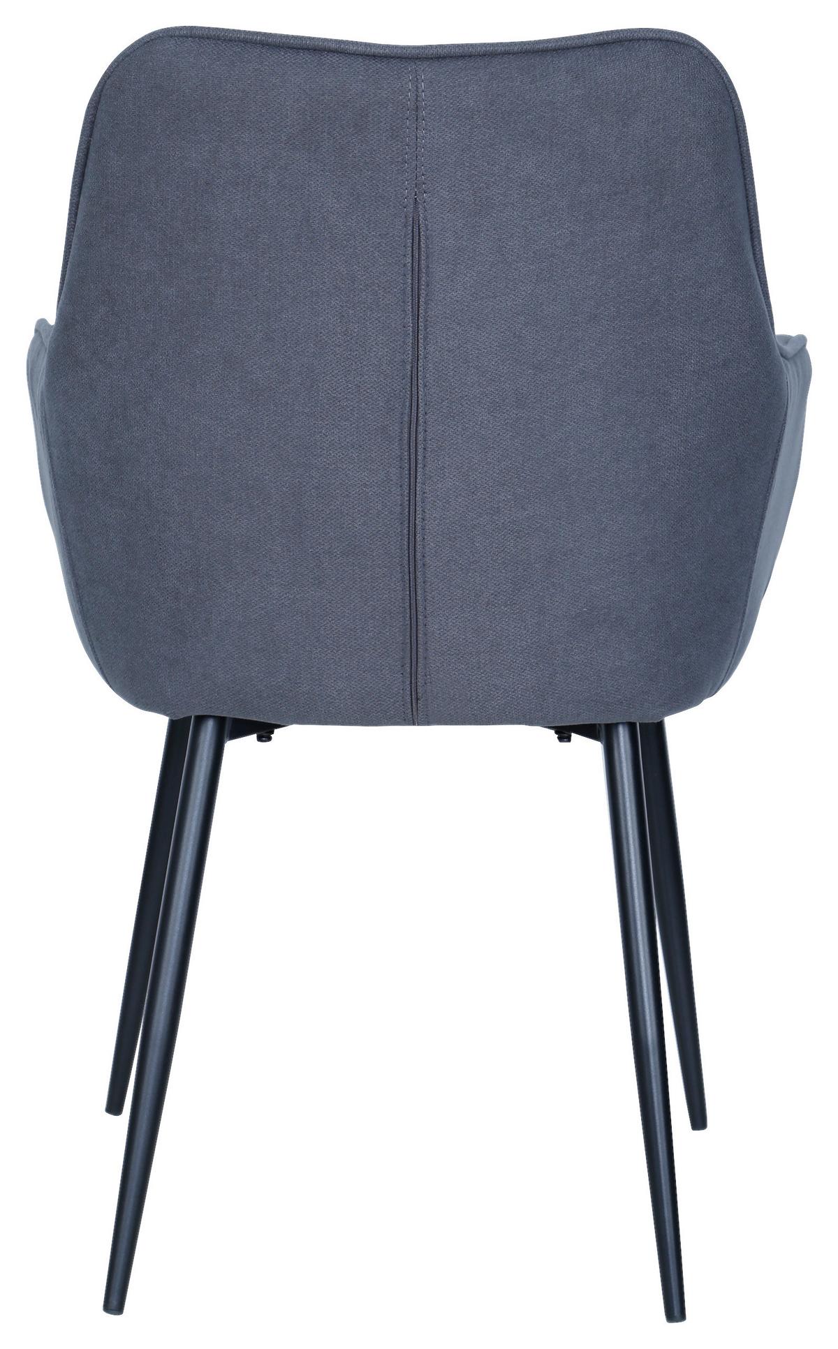 Židle s područkami šedá - šedá/černá, Moderní, kov/dřevo (57/85/60cm) - Mömax