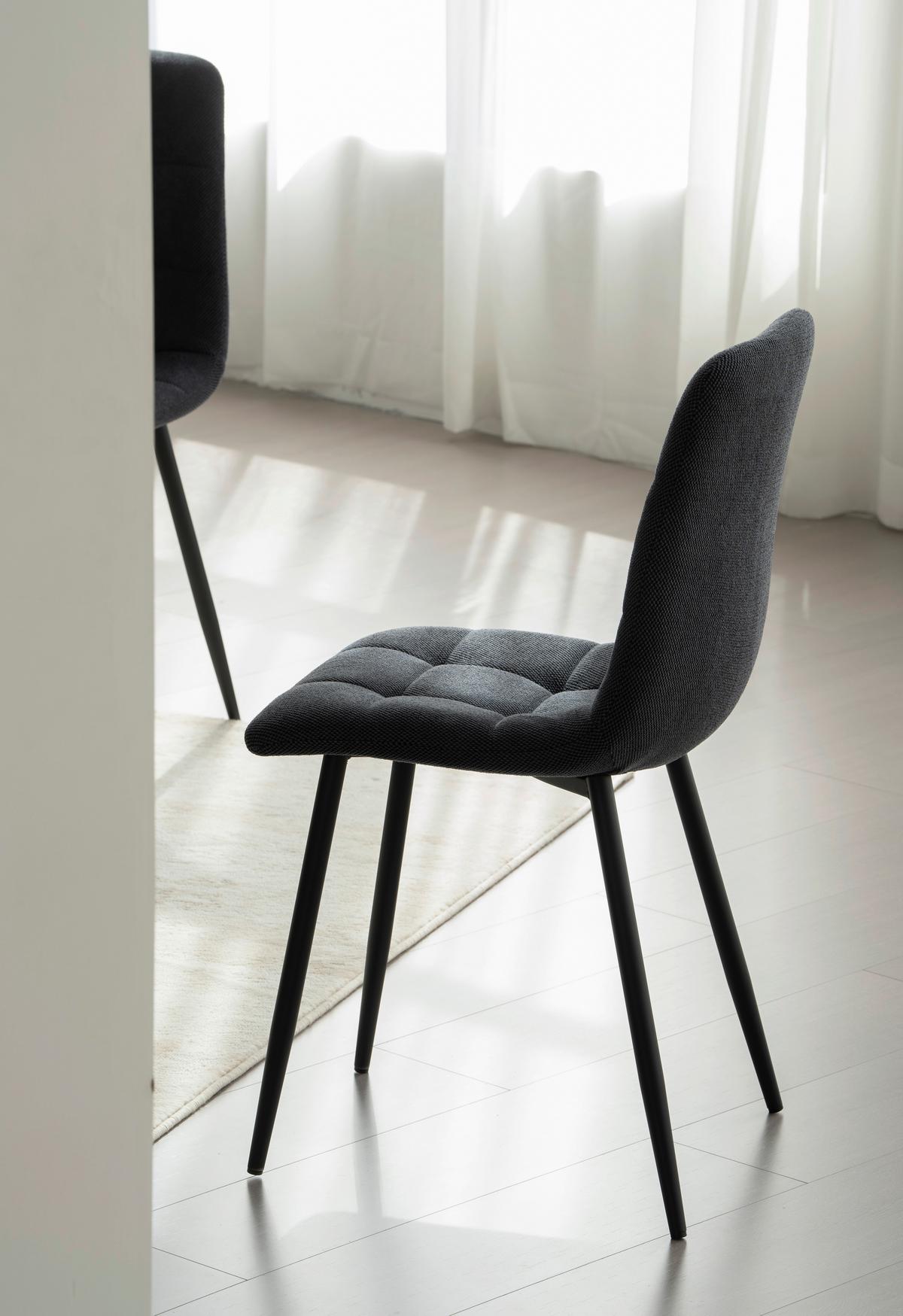 Vierfußstuhl Adea Leinenoptik Schwarz - Schwarz, KONVENTIONELL, Holz/Textil (45/88/55cm) - P & B