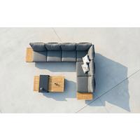 Loungegarnituren 4-Tlg. Holz/Metall - Anthrazit/Akaziefarben, Basics, Holz/Metall (245/70/78cm) - Gardenson