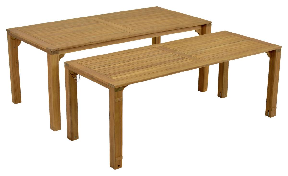 Gartentisch ausziehbar Flex Echtholz Akazie L: 185 cm - Braun, KONVENTIONELL, Holz (185/90/76cm) - Gardenson