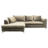 Ecksofa mit Schlaffunktion Bello Beige 187x277 cm - Beige/Schwarz, Design, Textil (187/277cm) - Livetastic