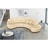 Ecksofa Bretania, Beige S: 300x113 Cm - Beige/Schwarz, Design, Leder/Textil (300/113cm) - Livetastic
