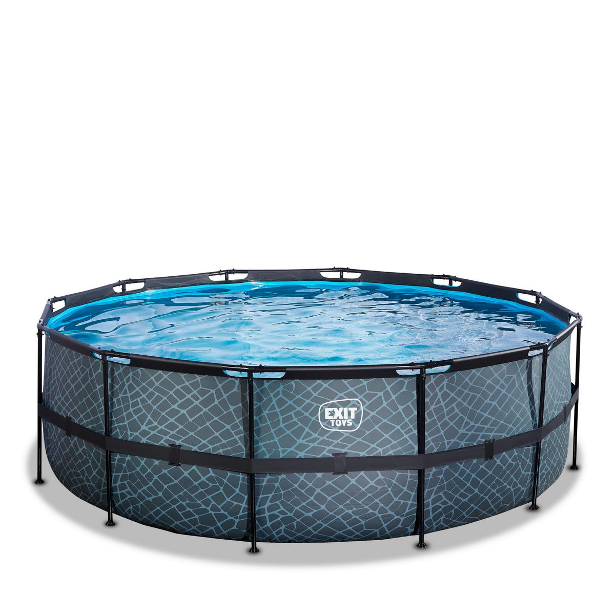 Pool-Set Grau, D/H: 427x122cm - Grau, KONVENTIONELL, Kunststoff (427/122cm) - EXIT Toys