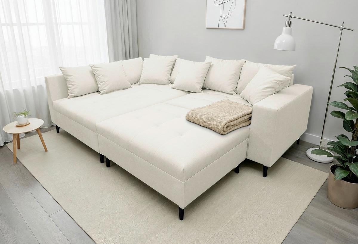 Ecksofa Pruno Hellgrau S: 174x247 Cm - Hellgrau/Schwarz, Design, Textil (174/247cm) - MID.YOU