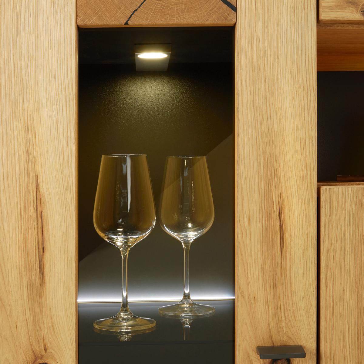 VYSOKÁ KOMODA STOCKHOLM - barvy dubu/černá, Moderní, kov/kompozitní dřevo (154/130/41cm) - Premium Living