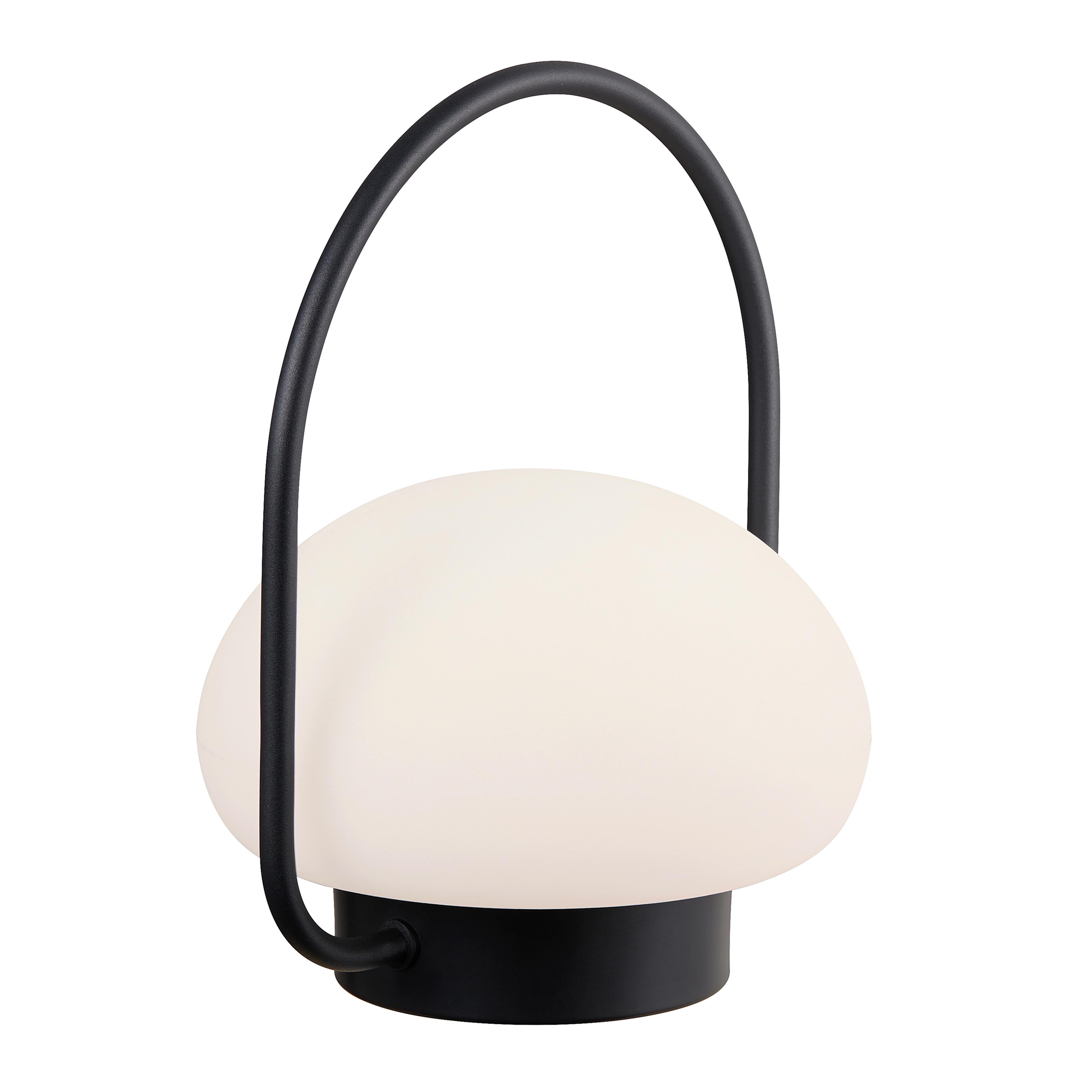 Akku-Tischleuchte Sponge Weiß Schwarz D: 22 cm - Schwarz/Weiß, Design, Kunststoff/Metall (22/27cm) - Nordlux