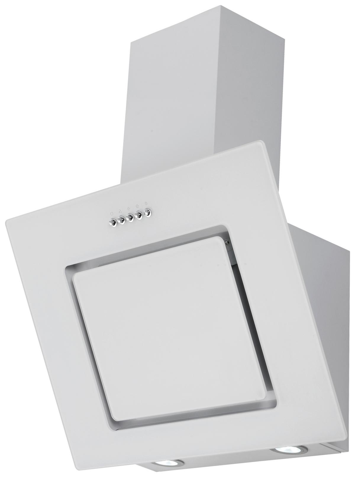 Dunstabzugshaube Svea Weiß B: 60 cm, Led - Weiß, Trend, Glas/Metall (60/73,9-111,9/35cm) - Respekta