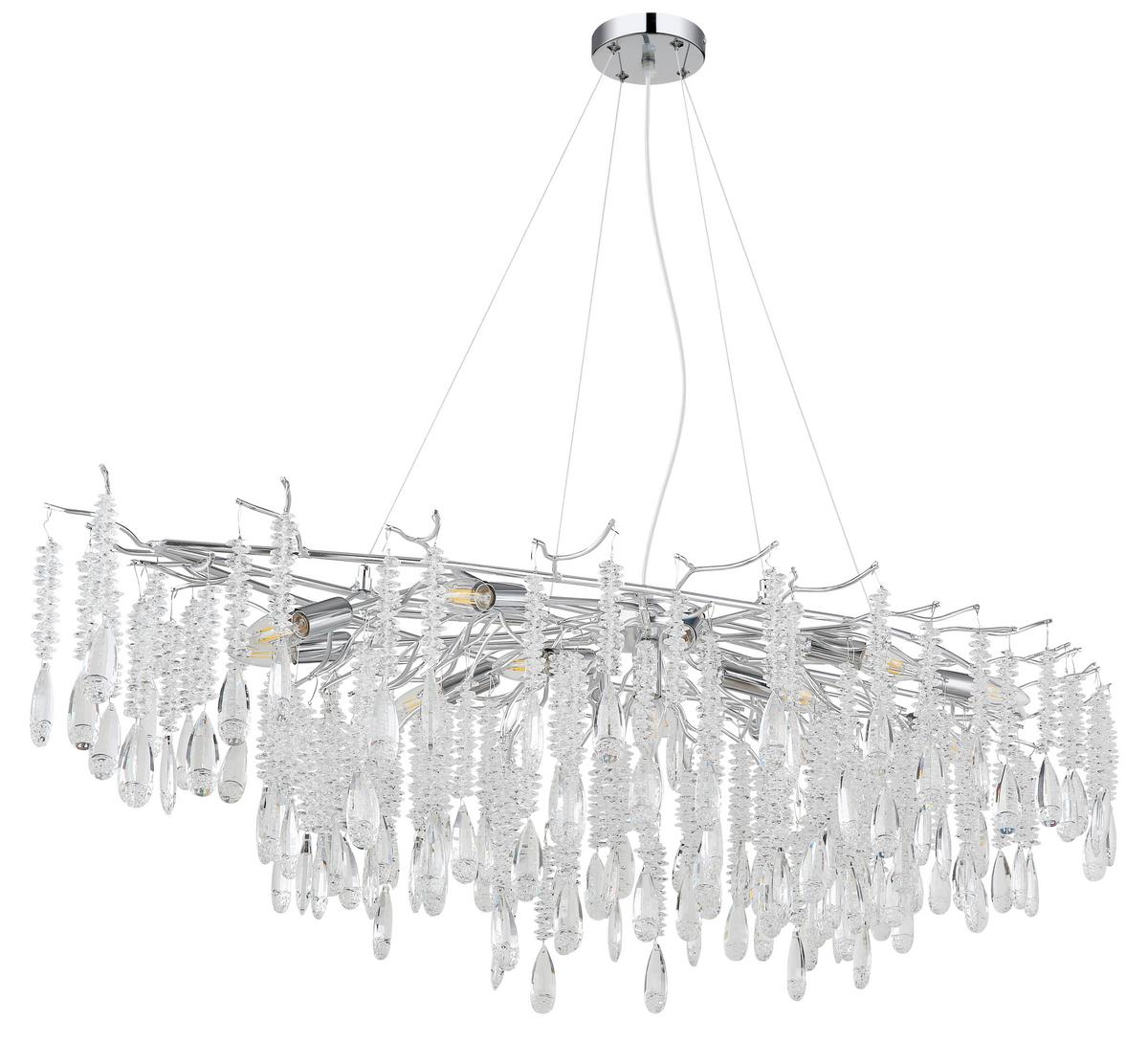 Hängeleuchte Exkl. 14xe14, 40w - Klar/Transparent, KONVENTIONELL, Glas/Kunststoff (150/60/120cm) - Globo