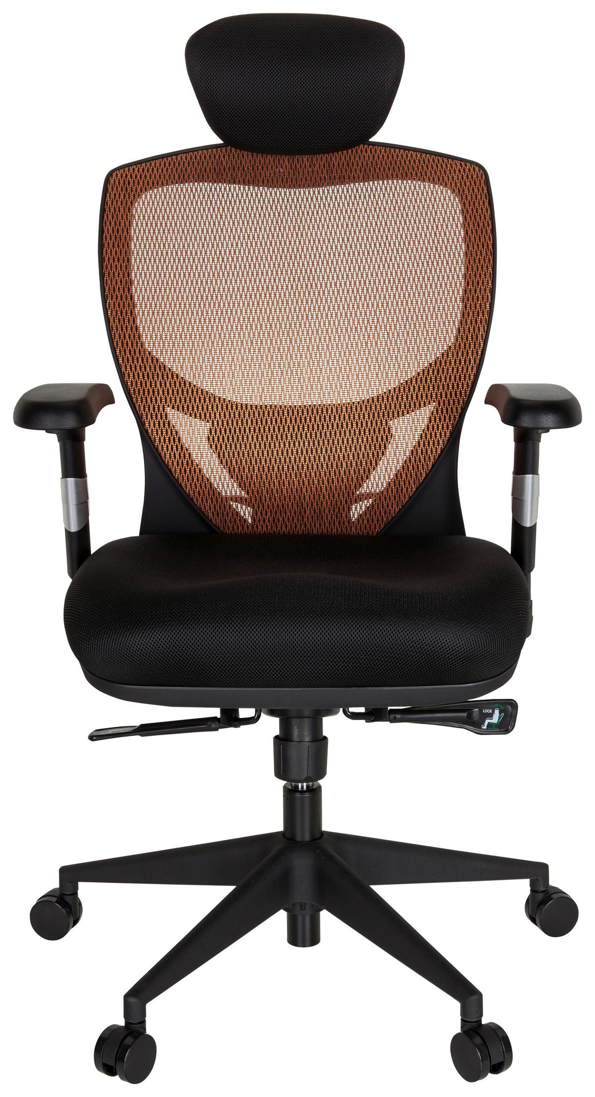 Bürostuhl Venus Base Orange/schwarz Bis 120 Kg - Schwarz/Orange, Basics, Kunststoff/Textil (66/117/65cm) - MID.YOU