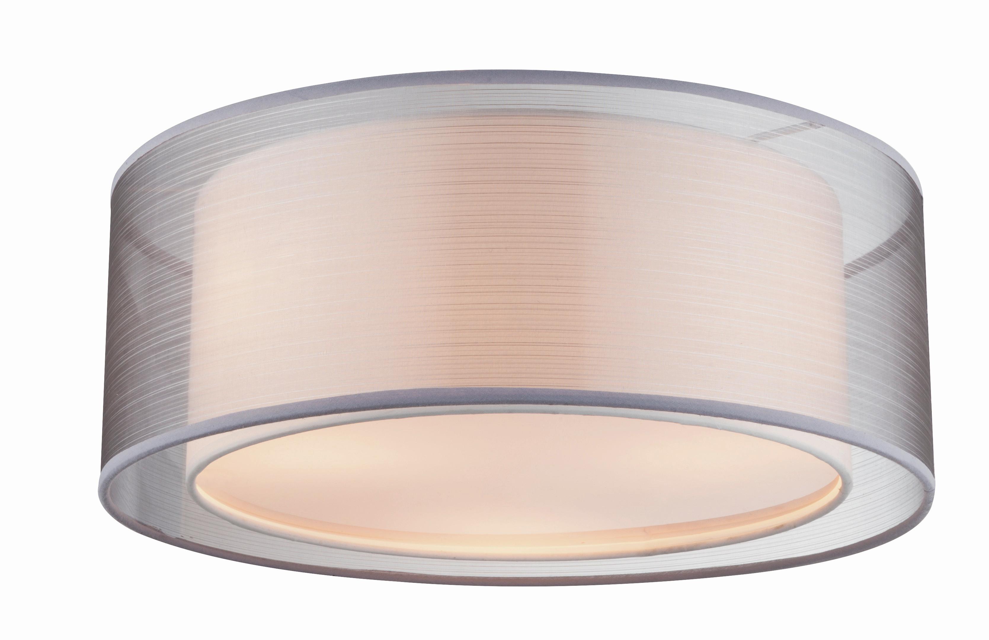 Deckenleuchte Ø 40 Cm 1-Flammig Rund - Grau/Nickelfarben, Design, Kunststoff/Textil (40/17,5cm) - Globo