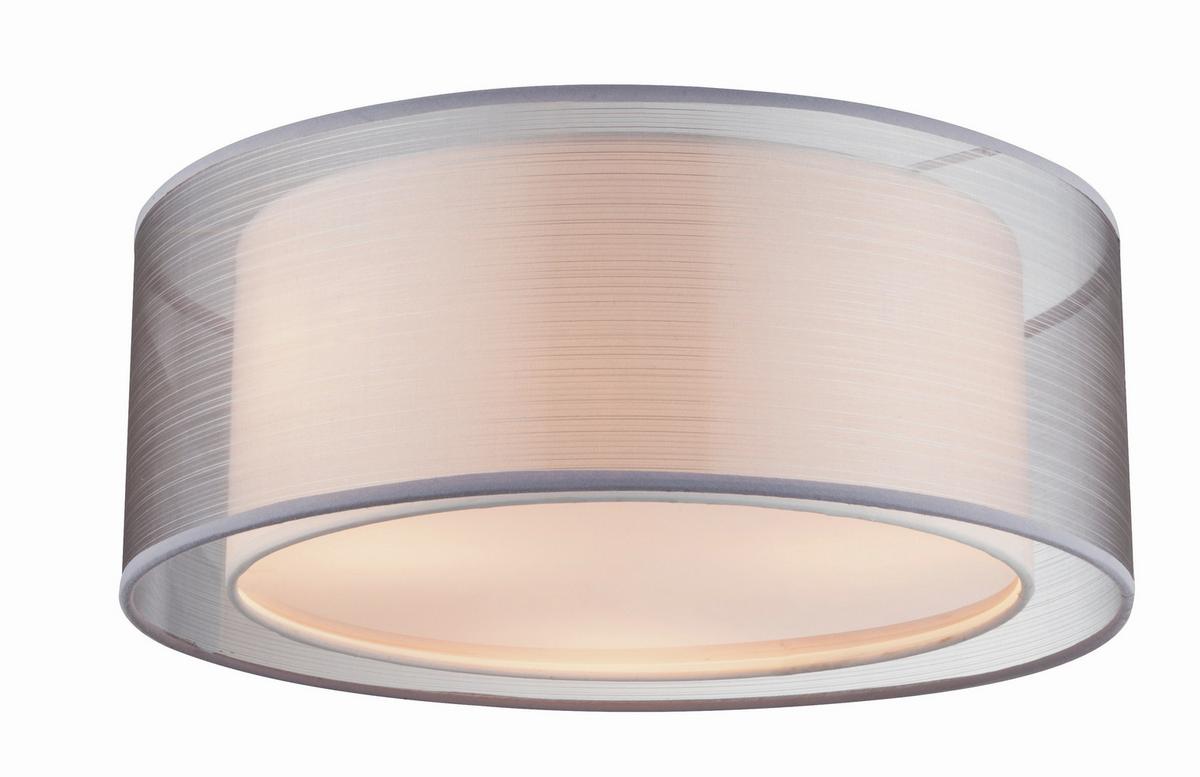 Deckenleuchte Ø 40 cm 1-Flammig Rund - Grau/Nickelfarben, Design, Kunststoff/Textil (40/17,5cm) - Globo