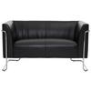 2-sitzer-sofa Curacao Mit Armlehnen, Schwarz Lederlook - Silberfarben/Schwarz, MODERN, Textil (130/71/74cm) - MID.YOU