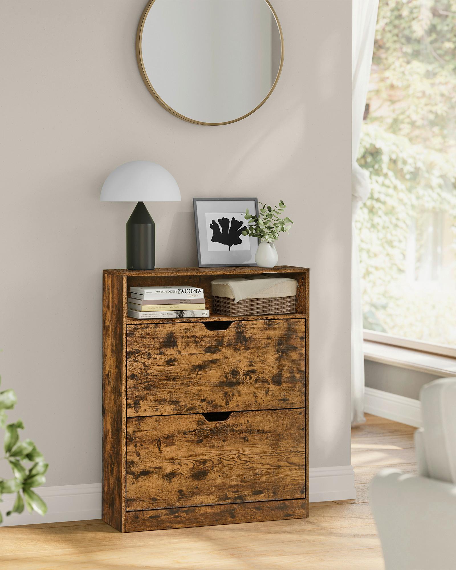 Schuhkipper Shoe Cabinet - Braun, MODERN, Holzwerkstoff (80/102/24cm) - MID.YOU