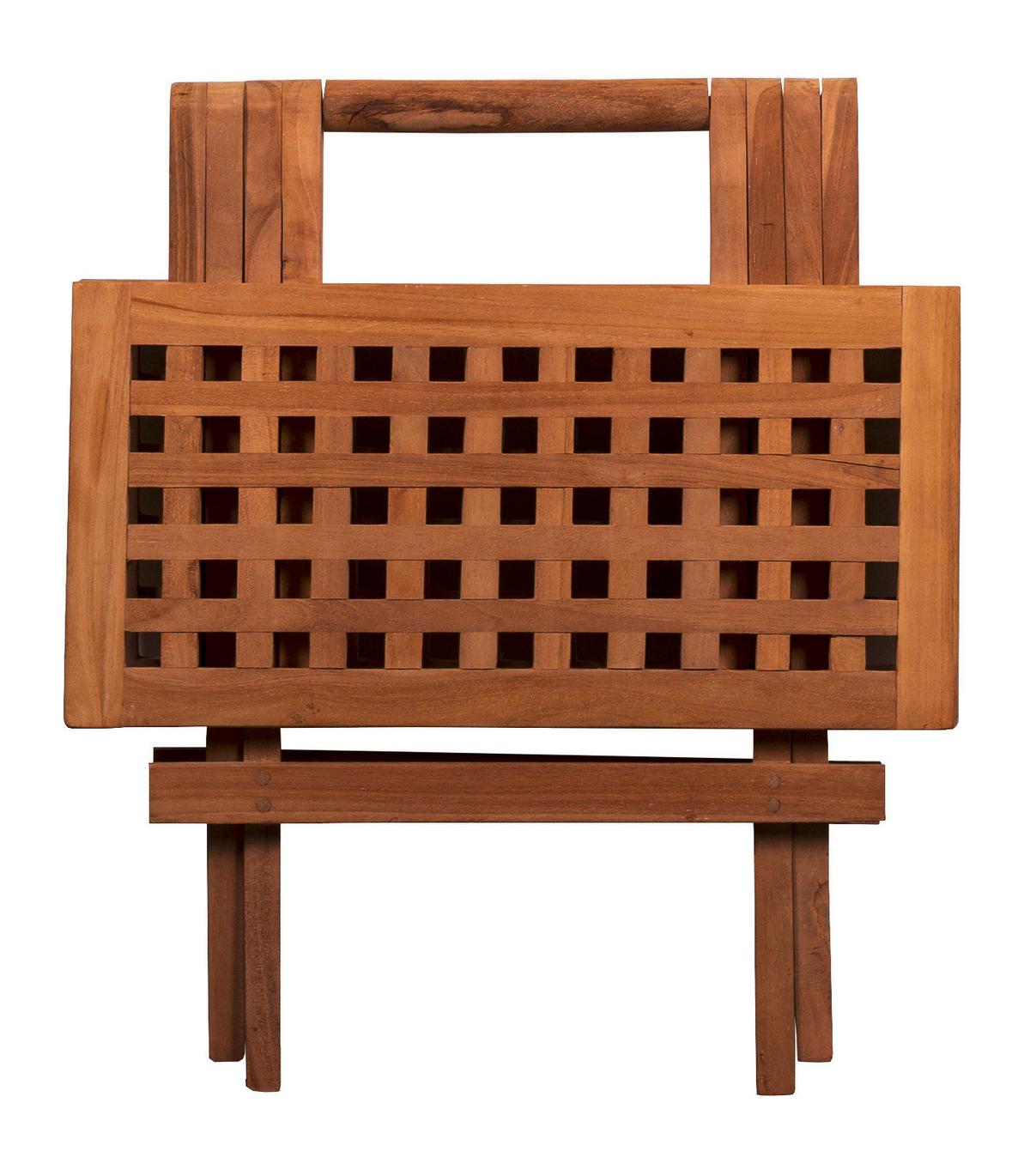 Gartenbeistelltisch Klappbar, Woodie aus Teakholz B: 50 cm - Teakfarben, Basics, Holz (50/50/50cm) - Gardenson
